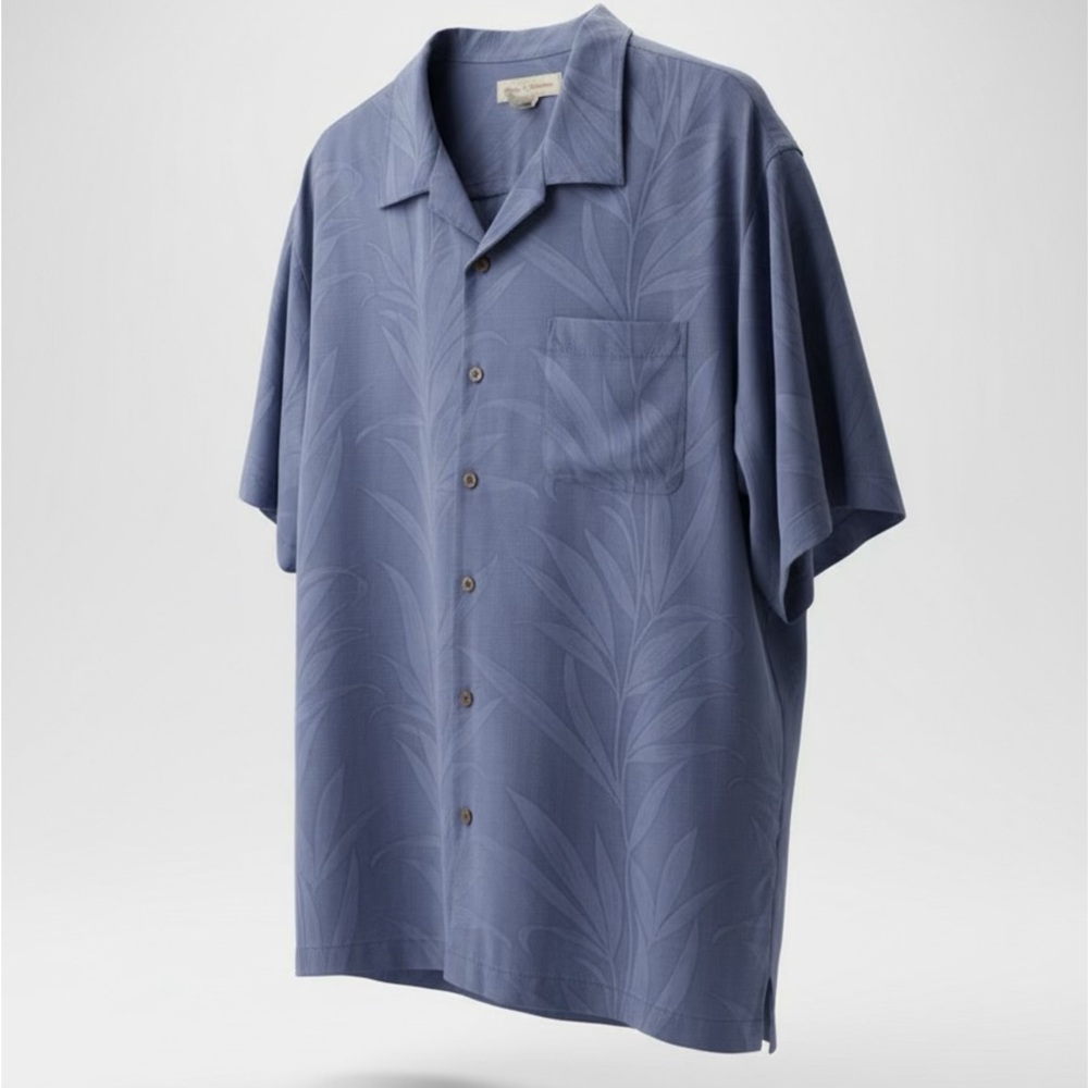 Vintage 90s Tommy Bahama 100% Silk Camp Shirt Size XL